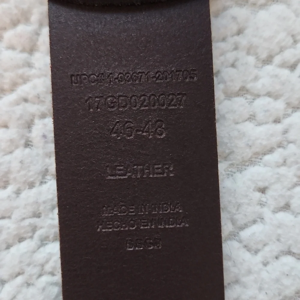Wrangler Geuine Pebbled Leather Dark Brown Western Cowboy Belt Gorpcore Ranch